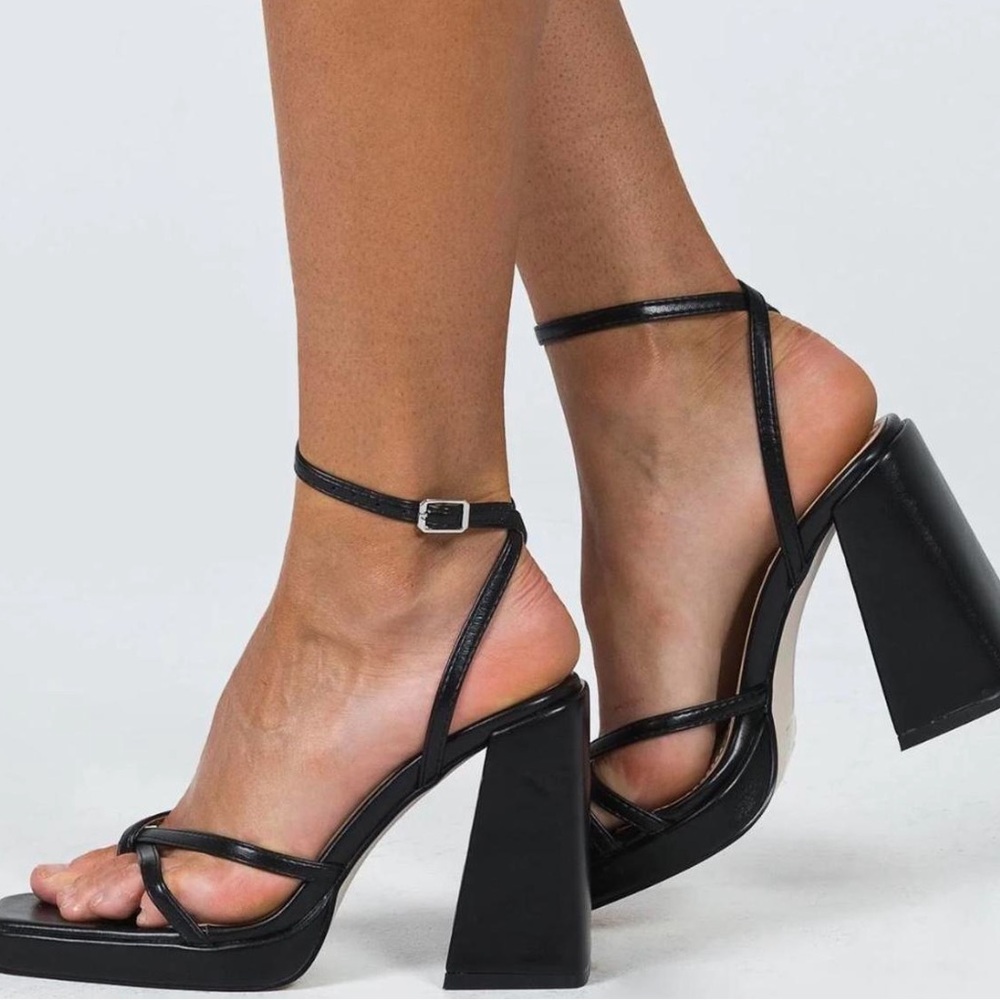 Princess Polly Elegant Black Strappy Heels